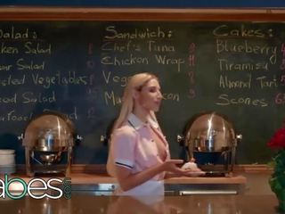 Small tit uniformed Waitress Abella Danger gets more than the tip X rated movie clips
