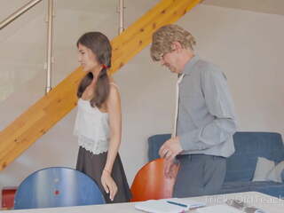 Tricky Old Teacher - Naughty Brunette Pleases Her. | xHamster